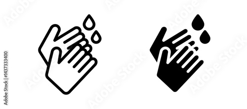 Handwashing icon in black color for website or app.