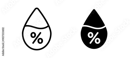 Humidity icon in black color for website or app.