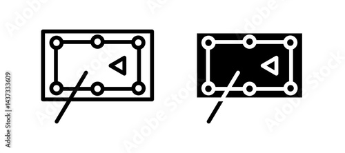 Pool table icon in black color for website or app.