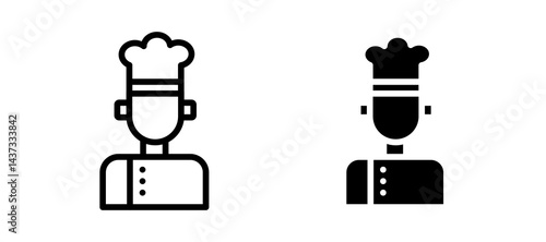 Chef icon in black color for website or app.