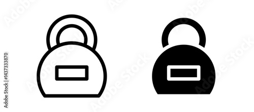 Kettlebell icon in black color for website or app.