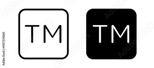 Trademark icon in black color for website or app.