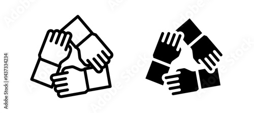 Collaboration icon in black color for website or app.