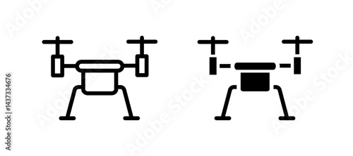 Drone icon in black color for website or app.