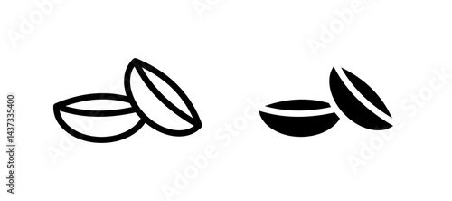 contact lenses icon in black color for website or app.