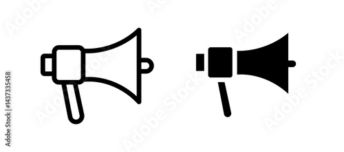 Loud Speaker icon in black color for website or app.