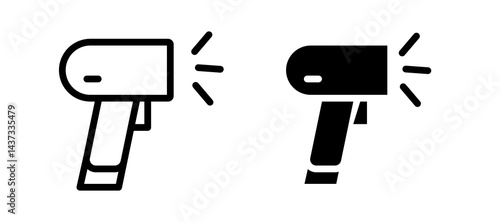 Barcode scanner icon in black color for website or app.