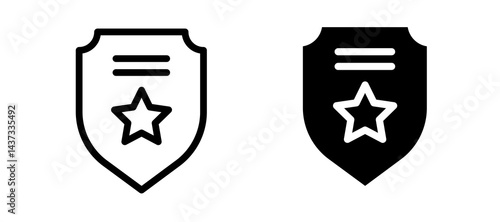 Police badge icon in black color for website or app.