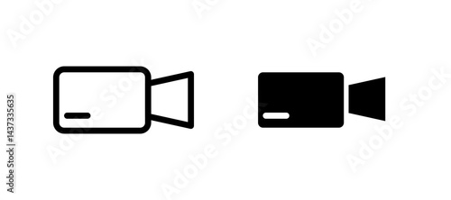 Video call icon in black color for website or app.