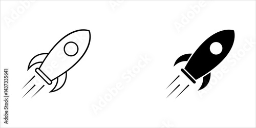Rocket icon set. Rocket launched icon vector.