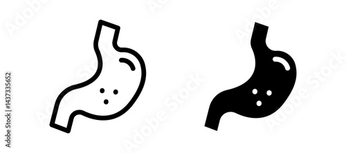 Stomach icon in black color for website or app.