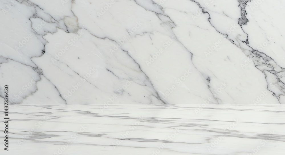 Obraz premium Elegant White Marble Surface with Veins Texture Background