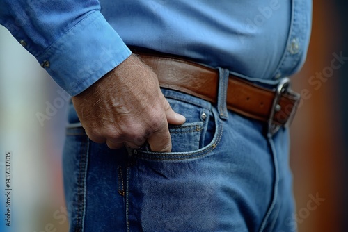 Man Wearing Denim Jacket Outdoors by Campfire, Casual Night Style