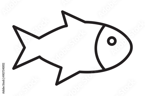hilsa fish icon line art on White background