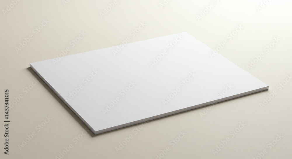 Blank White Rectangle Board Display on Neutral Surface