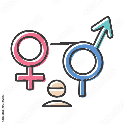 gender equality icon, gender equality vector illustration-simple illustration of gender equality, perfect for gender equality logos and icons