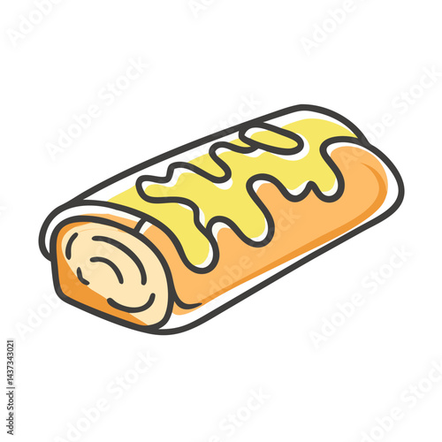 german style apple strudel icon, german style apple strudel vector illustration-simple illustration of german style apple strudel, perfect for german style apple strudel logos and icons