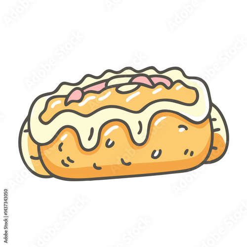 german style apple strudel icon, german style apple strudel vector illustration-simple illustration of german style apple strudel, perfect for german style apple strudel logos and icons
