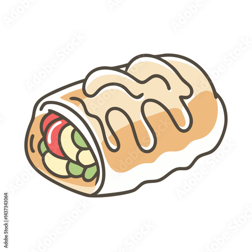 german style apple strudel icon, german style apple strudel vector illustration-simple illustration of german style apple strudel, perfect for german style apple strudel logos and icons