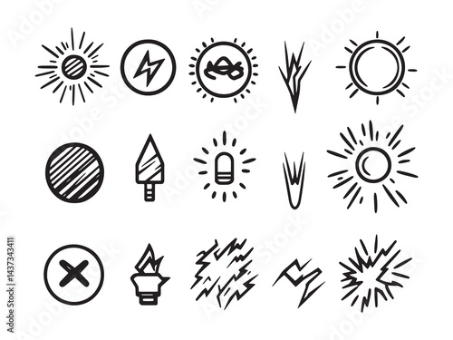 Electric Shock line art icon simple vector illustration