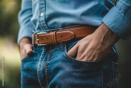 Man Wearing Denim Jacket Outdoors by Campfire, Casual Night Style