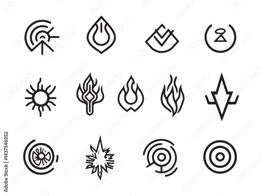 Dynamic Energy line art icon modern minimalist drawing Dynamic Energy line art icon modern minimalist drawing