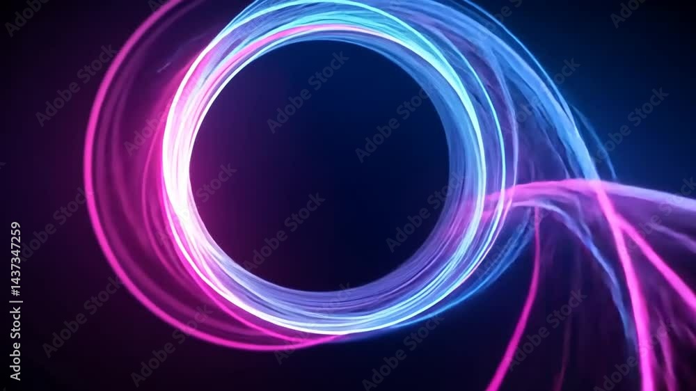 Abstract Glowing Circular Light Trails in Pink and Blue Abstract Glowing Circular Light Trails in Pink and Blue