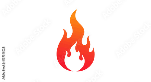 Burning bright a vibrant flame illustration against a clean white background for dynamic designs and fiery themes
