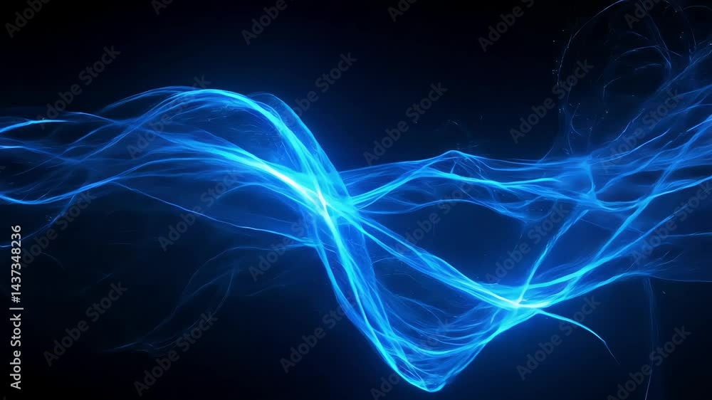 blue glowing fractal lines energy pattern on dark digital background blue glowing fractal lines energy pattern on dark digital background