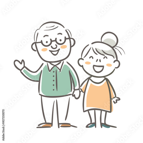 happy grandparents icon, happy grandparents vector illustration-simple illustration of happy grandparents, perfect for happy grandparents logos and icons