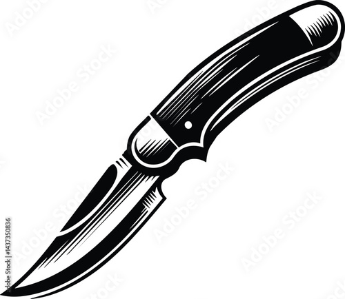 Drawknife Silhouette Vector Symbol of Woodworking Tool