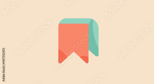 Minimalist bookmark illustration with pastel colors ideal for book lovers and reading enthusiasts providing a clean and modern aesthetic