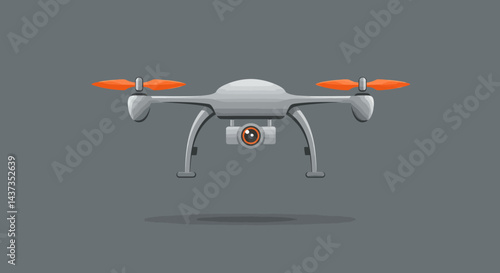 Modern drone with camera for aerial photography and surveillance technology showcasing innovation in unmanned vehicle systems and technology for diverse applications