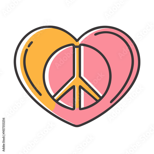 heart peace combo icon, heart peace combo vector illustration-simple illustration of heart peace combo, perfect for heart peace combo logos and icons