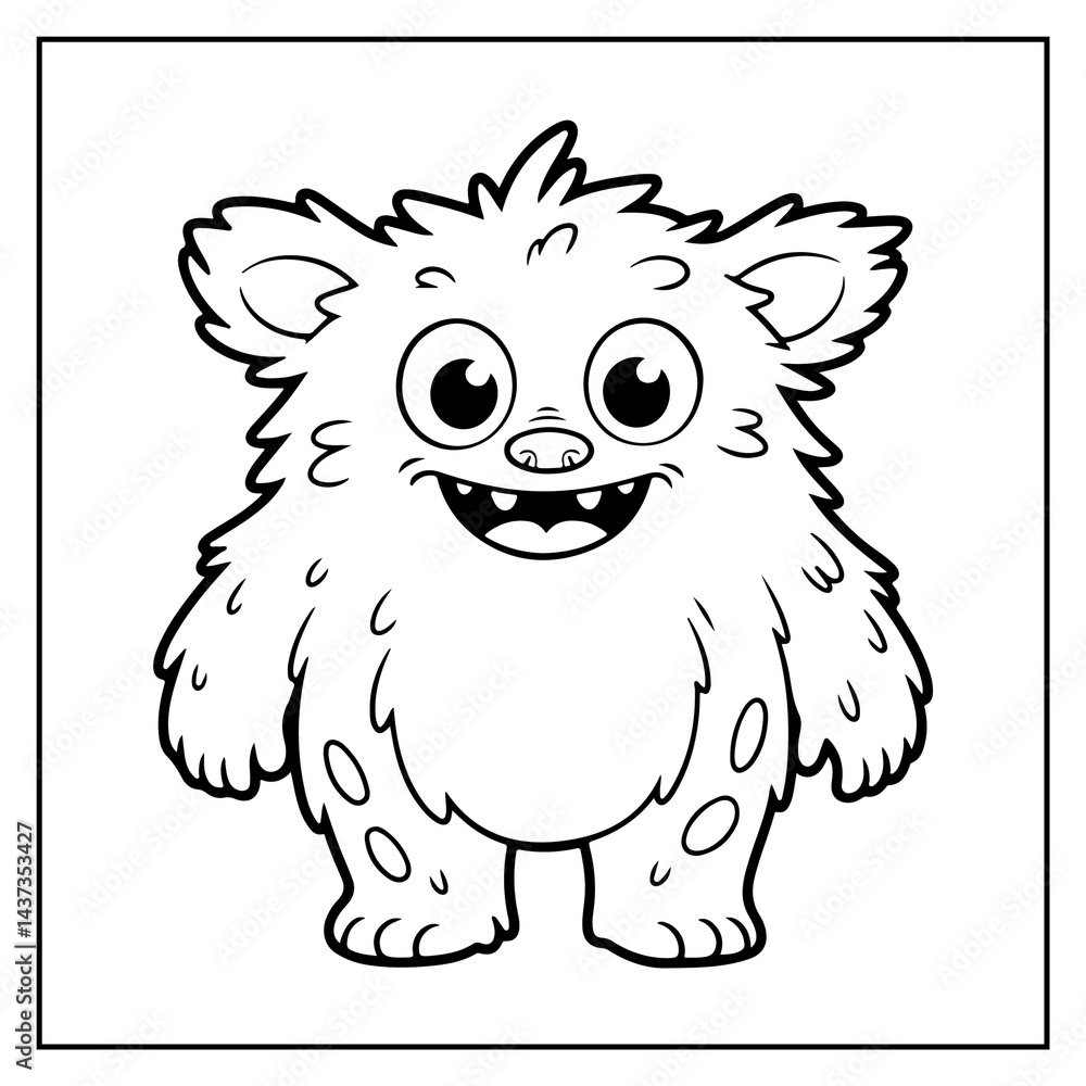 Obraz premium Cute Monster Bold & Easy Coloring Pages For Kids and Adults