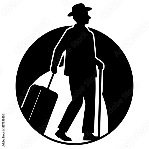 man with a bag going for travel.