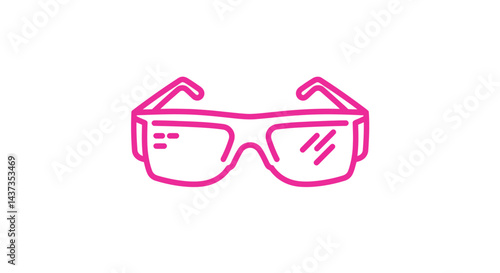 Pink safety glasses with thick frames and clear lenses on a white background offering eye protection and a stylish look for various activities