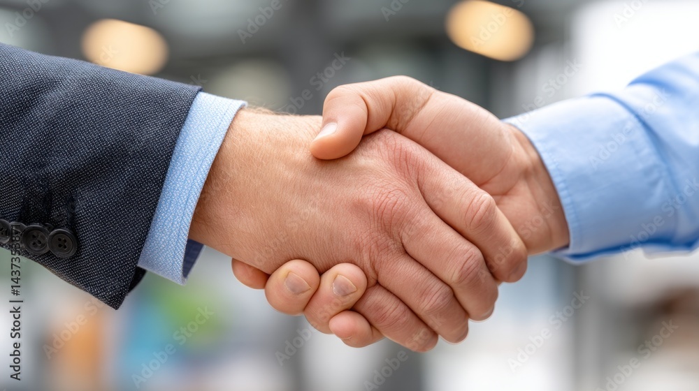 Business handshake in modern urban setting. Two people shaking hands Business handshake in modern urban setting. Two people shaking hands