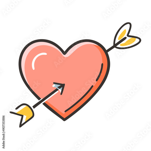 heart with arrow symbol icon, heart with arrow symbol vector illustration-simple illustration of heart with arrow symbol, perfect for heart with arrow symbol logos and icons