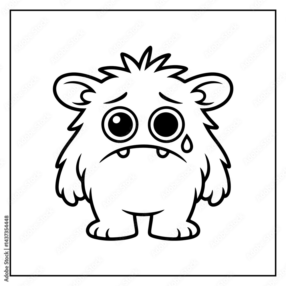 Fototapeta premium Cute Monster Bold & Easy Coloring Pages For Kids and Adults