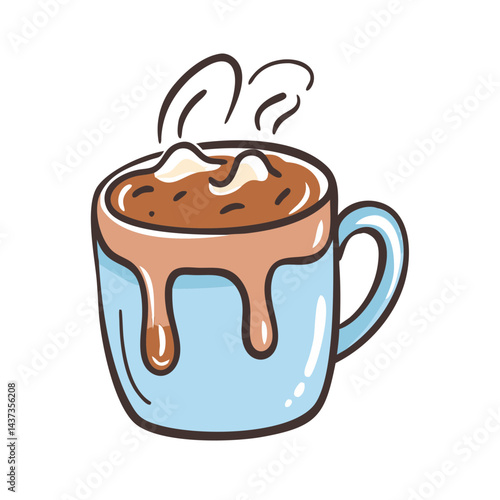 hot chocolate mug icon, hot chocolate mug vector illustration-simple illustration of hot chocolate mug, perfect for hot chocolate mug logos and icons