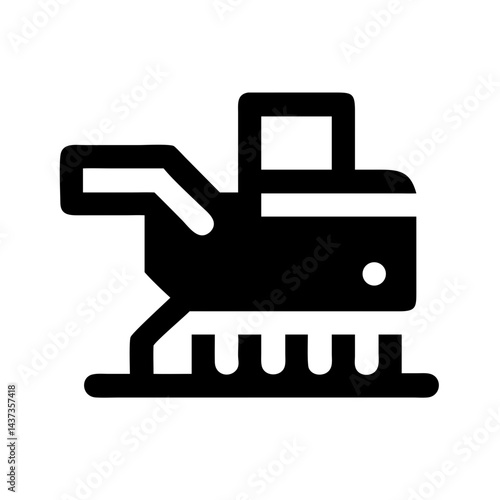 Agricultural Harvester Farming Equipment Icon Design