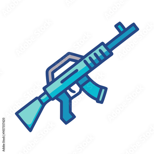 Assault Rifle Military Weapon Icon Design