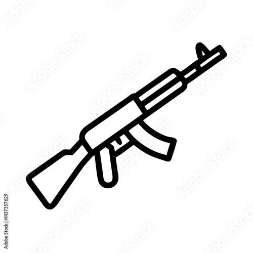 Assault Rifle Military Weapon Icon Design