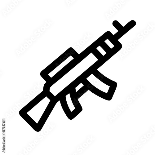 Assault Rifle Military Weapon Icon Design