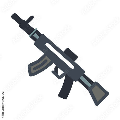 Assault Rifle Military Weapon Icon Design