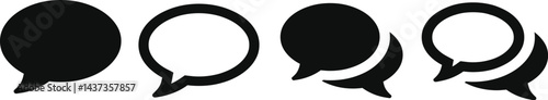 chat message icon set, Chat speech bubble, Social media message.