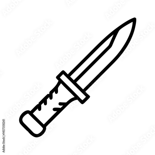 Combat Knife with Sheath Weapon Icon Design