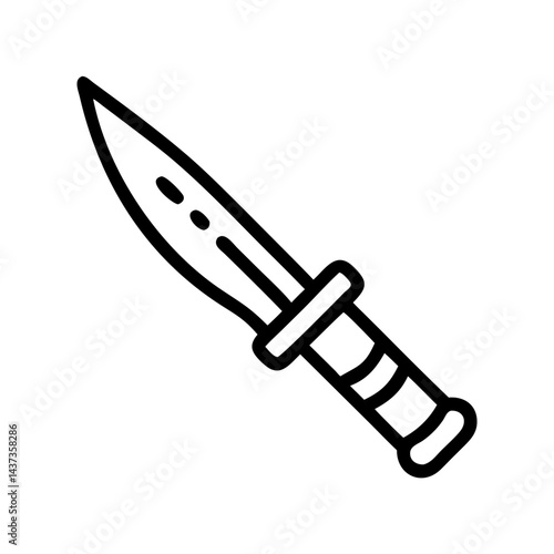Combat Knife with Sheath Weapon Icon Design