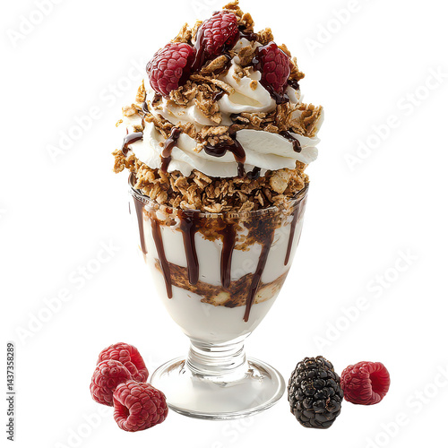 Obraz na płótnie Realistic parfait png parfait illustration png fruit layers png dessert with yogurt png glass cup dessert png 3d parfait png transparent background image w salonie